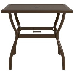 vidaXL Mesa de jardín de acero marrón 81,5x81,5x72 cm