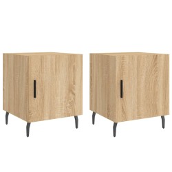 vidaXL Mesitas noche 2 uds madera ingeniería roble Sonoma 40x40x50 cm