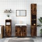 vidaXL Set de muebles baño 3 pzas madera contrachapada roble ahumado vidaXL Set de muebles baño 3 pzas madera contrachapada roble ahumado