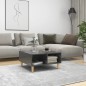 vidaXL Mesa de centro madera contrachapada gris brillante 60x60x30 cm