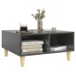 vidaXL Mesa de centro madera contrachapada gris brillante 60x60x30 cm