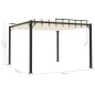 vidaXL Cenador con techo persiana 3x3 m tela y aluminio crema vidaXL Cenador con techo persiana 3x3 m tela y aluminio crema