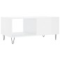 vidaXL Mesa de centro madera contrachapada blanco brillo 90x50x40 cm vidaXL Mesa de centro madera contrachapada blanco brillo 90x50x40 cm