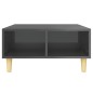 vidaXL Mesa de centro madera contrachapada gris brillante 60x60x30 cm