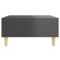 vidaXL Mesa de centro madera contrachapada gris brillante 60x60x30 cm
