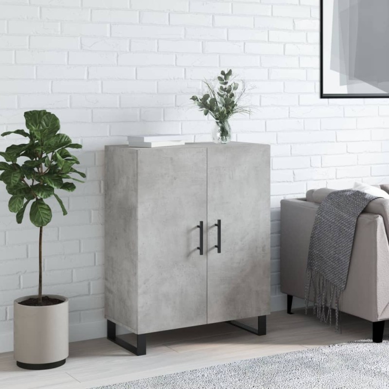 vidaXL Aparador de madera de ingeniería gris hormigón 69,5x34x90 cm