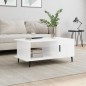 vidaXL Mesa de centro madera contrachapada blanco brillo 90x50x40 cm vidaXL Mesa de centro madera contrachapada blanco brillo 90x50x40 cm