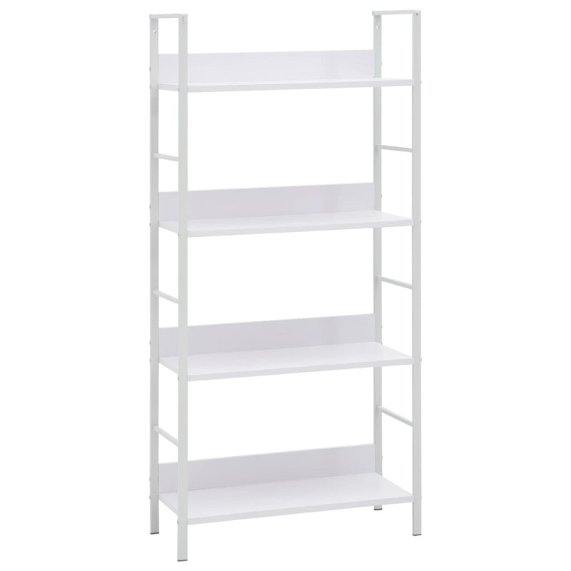 vidaXL Estantería 4 niveles madera ingeniería blanco 60x27,6x124,5 cm vidaXL Estantería 4 niveles madera ingeniería blanco 60x27,6x124,5 cm