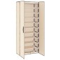 vidaXL Armario zapatero de tela crema 60x30x166 cm