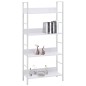 vidaXL Estantería 4 niveles madera ingeniería blanco 60x27,6x124,5 cm vidaXL Estantería 4 niveles madera ingeniería blanco 60x27,6x124,5 cm