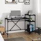 vidaXL Escritorio con estantes hierro y madera negro 135x50x90 cm vidaXL Escritorio con estantes hierro y madera negro 135x50x90 cm