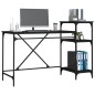 vidaXL Escritorio con estantes hierro y madera negro 135x50x90 cm vidaXL Escritorio con estantes hierro y madera negro 135x50x90 cm