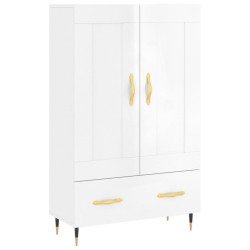 vidaXL Aparador alto madera de ingeniería blanco brillo 69,5x31x115 cm