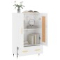 vidaXL Aparador alto madera de ingeniería blanco brillo 69,5x31x115 cm