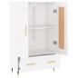 vidaXL Aparador alto madera de ingeniería blanco brillo 69,5x31x115 cm