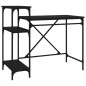 vidaXL Escritorio con estantes madera contrachapada negro 105x50x90 cm vidaXL Escritorio con estantes madera contrachapada negro 105x50x90 cm