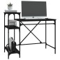 vidaXL Escritorio con estantes madera contrachapada negro 105x50x90 cm vidaXL Escritorio con estantes madera contrachapada negro 105x50x90 cm