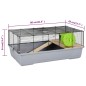vidaXL Jaula para hámster polipropileno y metal gris 80x45x34 cm vidaXL Jaula para hámster polipropileno y metal gris 80x45x34 cm