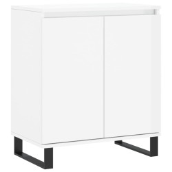 vidaXL Aparador de madera contrachapada blanco brillante 60x35x70 cm