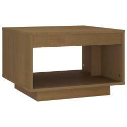 vidaXL Mesa de centro de madera maciza pino marrón miel 50x50x33,5 cm