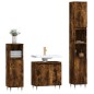 vidaXL Set de muebles baño 3 pzas madera contrachapada roble ahumado vidaXL Set de muebles baño 3 pzas madera contrachapada roble ahumado