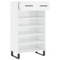 vidaXL Mueble zapatero madera contrachapada blanco brillo 60x35x105 cm