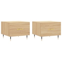 vidaXL Mesas de centro 2 uds madera ingeniería roble Sonoma 50x50x40cm