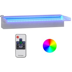 vidaXL Fuente cascada con LED RGB acero inoxidable 45 cm