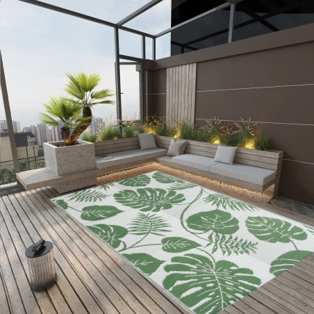 vidaXL Alfombra de exterior PP verde 190x290 cm