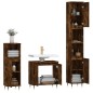 vidaXL Set de muebles baño 3 pzas madera contrachapada roble ahumado vidaXL Set de muebles baño 3 pzas madera contrachapada roble ahumado