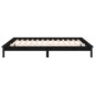 vidaXL Estructura de cama con LED madera maciza negra 200x200 cm