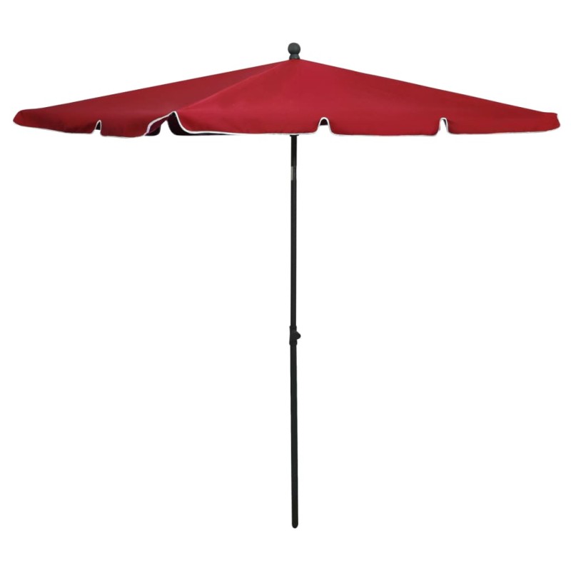 vidaXL Sombrilla de jardín con poste burdeos rojo 210x140 cm