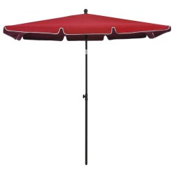 vidaXL Sombrilla de jardín con poste burdeos rojo 210x140 cm