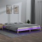 vidaXL Estructura de cama con LED madera maciza 140x190 cm vidaXL Estructura de cama con LED madera maciza 140x190 cm