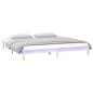 vidaXL Estructura de cama con LED madera maciza 140x190 cm vidaXL Estructura de cama con LED madera maciza 140x190 cm
