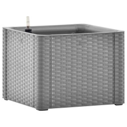 vidaXL Arriate con sistema de riego automático gris 43x43x33 cm