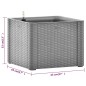 vidaXL Arriate con sistema de riego automático gris 43x43x33 cm vidaXL Arriate con sistema de riego automático gris 43x43x33 cm