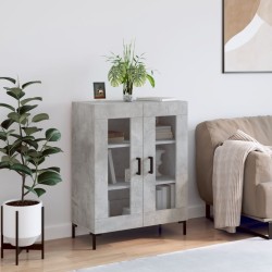 vidaXL Aparador de madera de ingeniería gris hormigón 69,5x34x90 cm