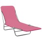 vidaXL Tumbonas plegables 2 unidades acero y tela rosa vidaXL Tumbonas plegables 2 unidades acero y tela rosa
