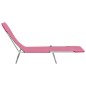vidaXL Tumbonas plegables 2 unidades acero y tela rosa vidaXL Tumbonas plegables 2 unidades acero y tela rosa