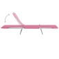 vidaXL Tumbonas plegables 2 unidades acero y tela rosa vidaXL Tumbonas plegables 2 unidades acero y tela rosa
