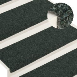 vidaXL Alfombrilla de escaleras 15 uds tela punzonada marrón 65x21x4cm