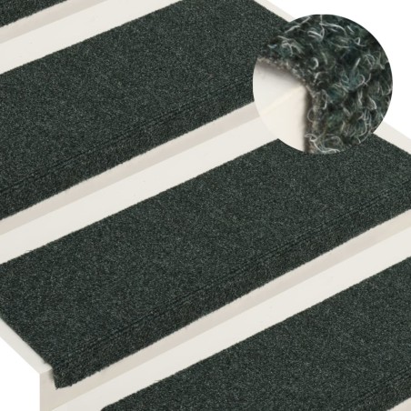 vidaXL Alfombrilla de escaleras 15 uds tela punzonada marrón 65x21x4cm