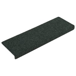 vidaXL Alfombrilla de escaleras 15 uds tela punzonada marrón 65x21x4cm