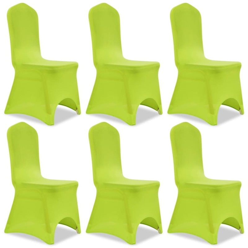 vidaXL Funda de silla elástica 6 unidades verde vidaXL Funda de silla elástica 6 unidades verde