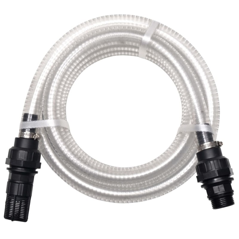 vidaXL Manguera de succión con conectores 7 m 22 mm blanca vidaXL Manguera de succión con conectores 7 m 22 mm blanca
