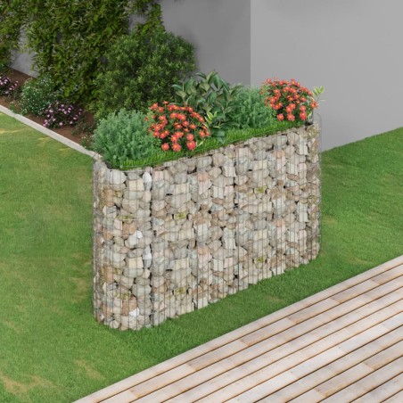 vidaXL Arriate de gaviones de hierro galvanizado 190x50x100 cm