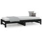 vidaXL Sofá cama extraíble madera maciza de pino negro 2x(90x200) cm vidaXL Sofá cama extraíble madera maciza de pino negro 2x(90x200) cm