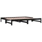 vidaXL Sofá cama extraíble madera maciza de pino negro 2x(90x200) cm vidaXL Sofá cama extraíble madera maciza de pino negro 2x(90x200) cm