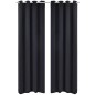 vidaXL Cortinas opacas 2 piezas con ojales de metal 135x175 cm negras
